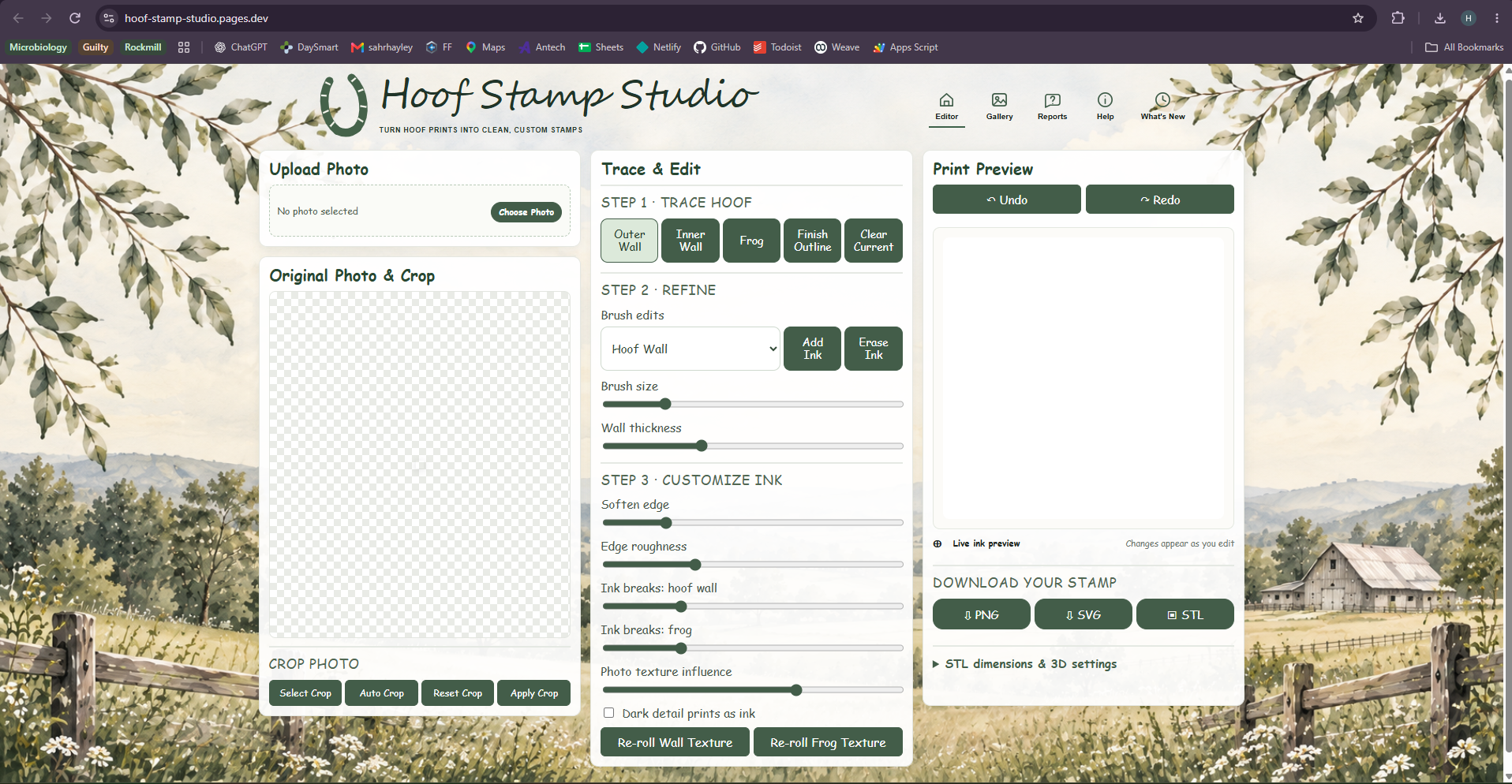 Hoof Stamp Studio v0.1.1 homepage